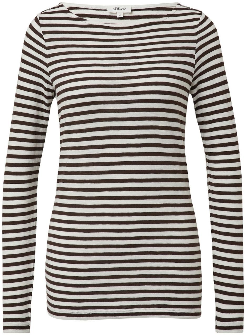 s.Oliver Tričko  tmavohnedá / biela