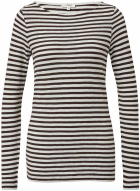 s.Oliver Tričko  tmavohnedá / biela