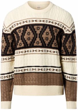 Redefined Rebel Sveter 'Henson'  nebielená / hnedá / čierna