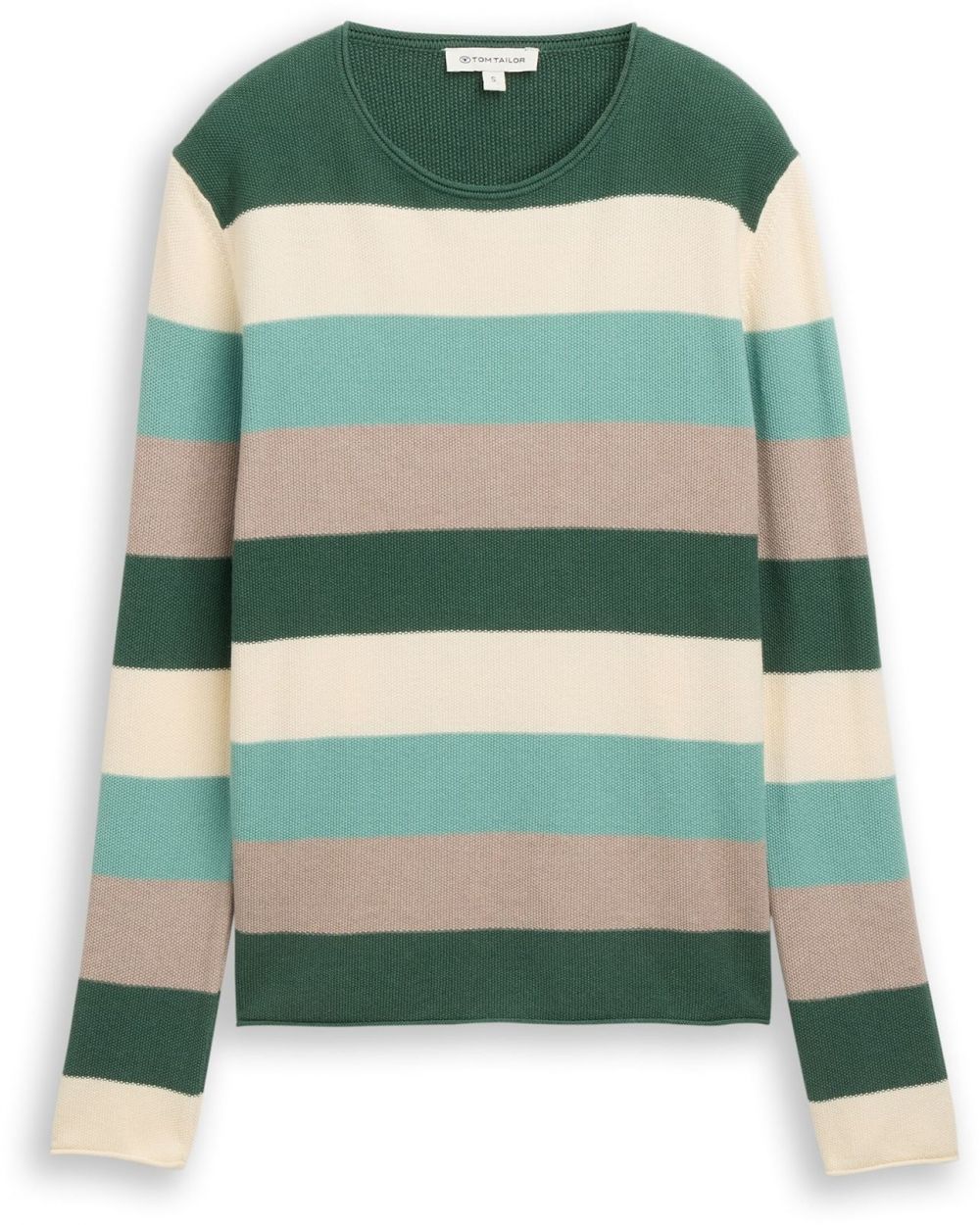 TOM TAILOR Sveter  tyrkysová / tmavošedá / tmavozelená / vaječná škrupina