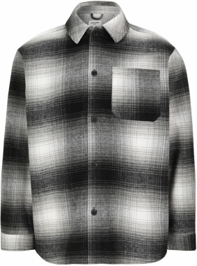 Jack & Jones Plus Košeľa 'JJZAC'  sivá / čierna / biela
