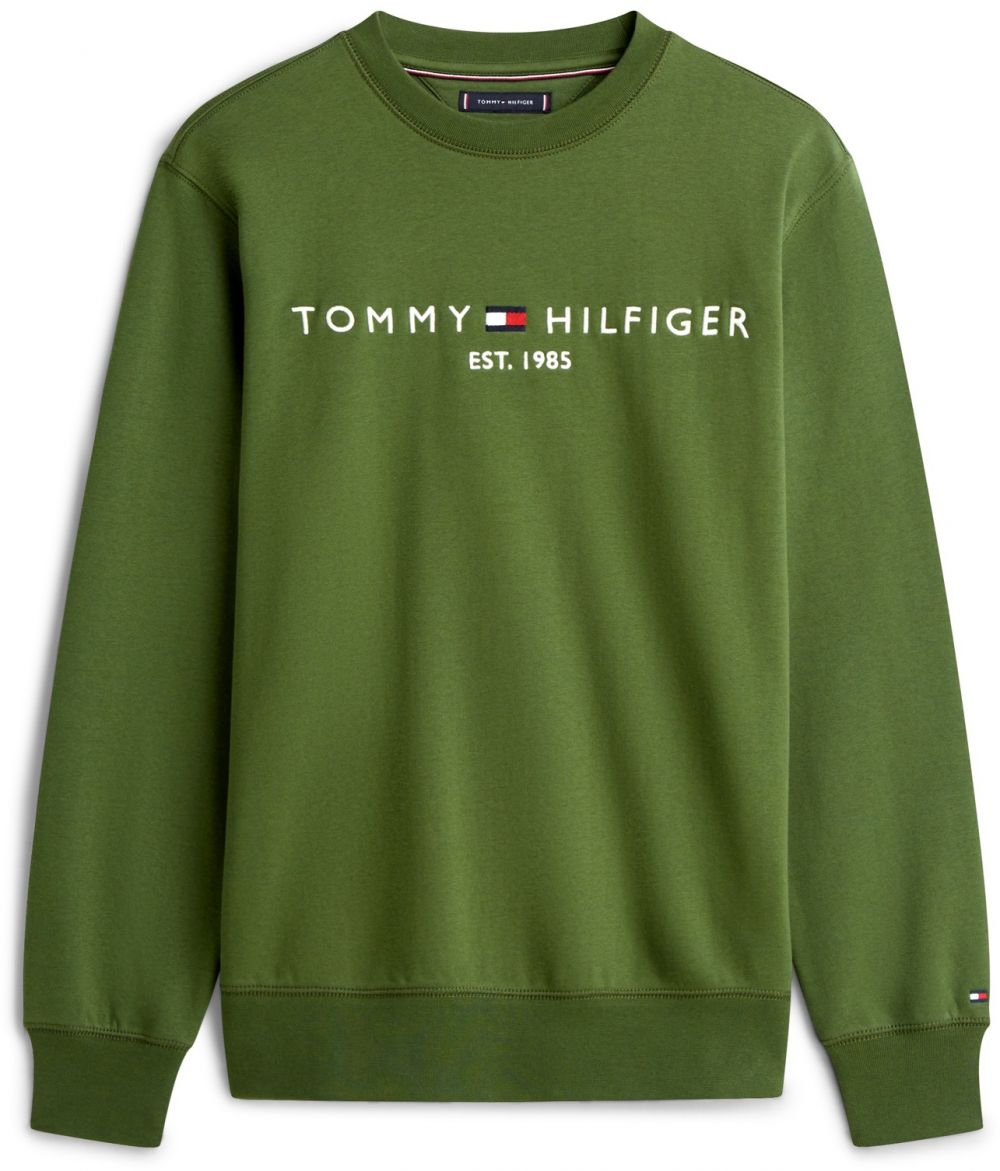 TOMMY HILFIGER Mikina  zelená / biela