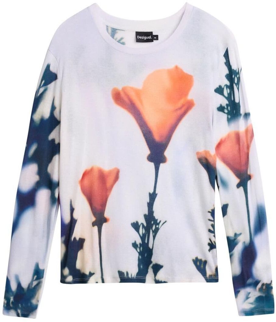 Desigual Tričko 'Poppy'  námornícka modrá / koralová / biela