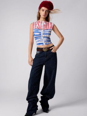 Desigual Tričko  tmavomodrá / svetločervená / biela