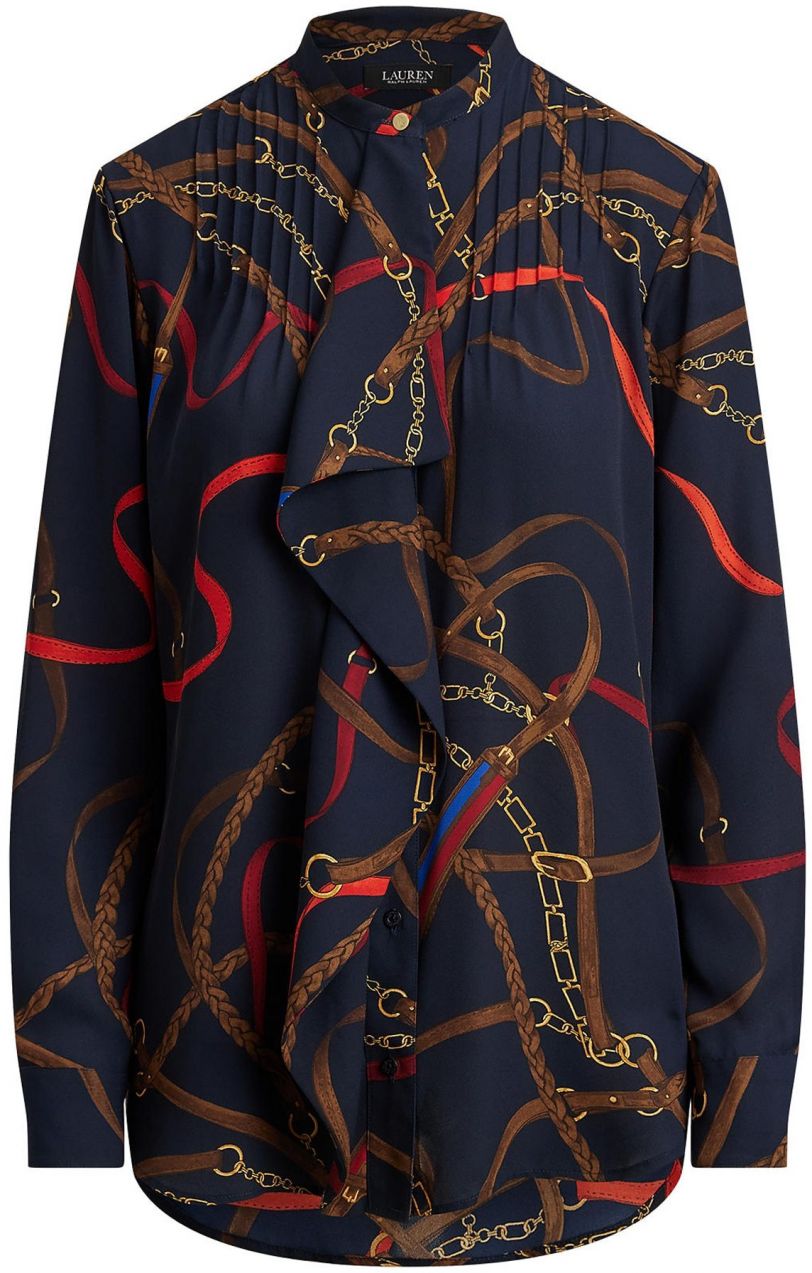 Lauren Ralph Lauren Blúzka  námornícka modrá / hnedá / žltá / červená