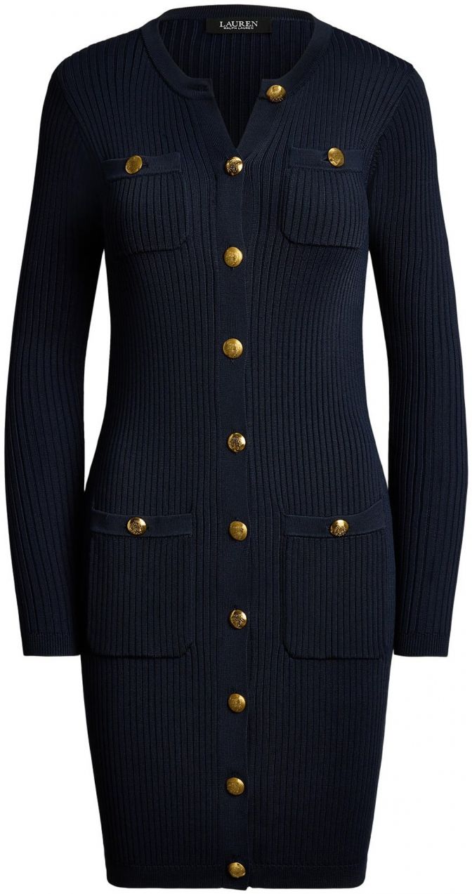 Lauren Ralph Lauren Pletené šaty  tmavomodrá