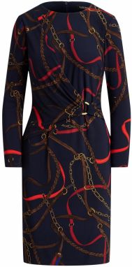 Lauren Ralph Lauren Šaty  námornícka modrá / hnedá / žltá / červená