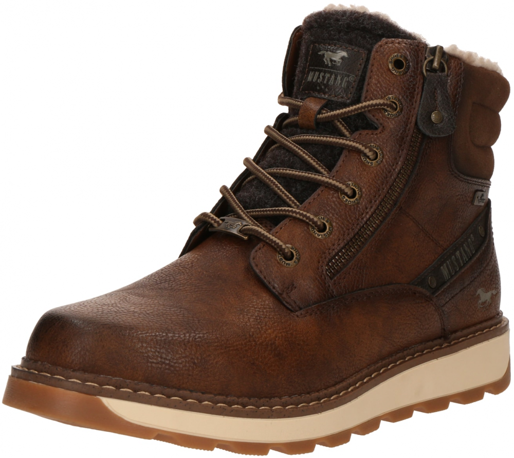 MUSTANG Šnurovacie čižmy  hnedá