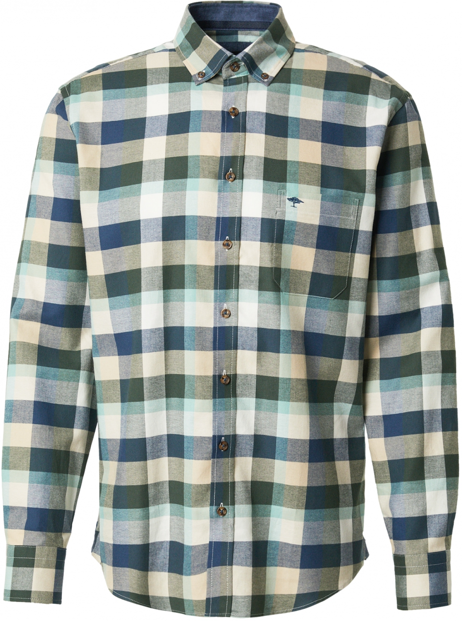 FYNCH-HATTON Košeľa  svetlobéžová / námornícka modrá / sivá melírovaná / zelená