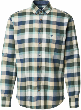 FYNCH-HATTON Košeľa  svetlobéžová / námornícka modrá / sivá melírovaná / zelená