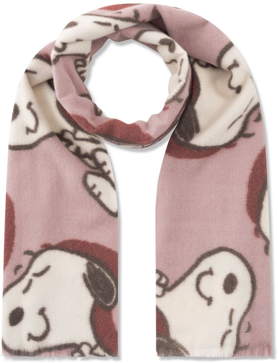 CODELLO Šál 'Snoopy'  ružová / burgundská / čierna / biela