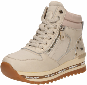 MUSTANG Šnurovacie členkové čižmy  svetlobéžová