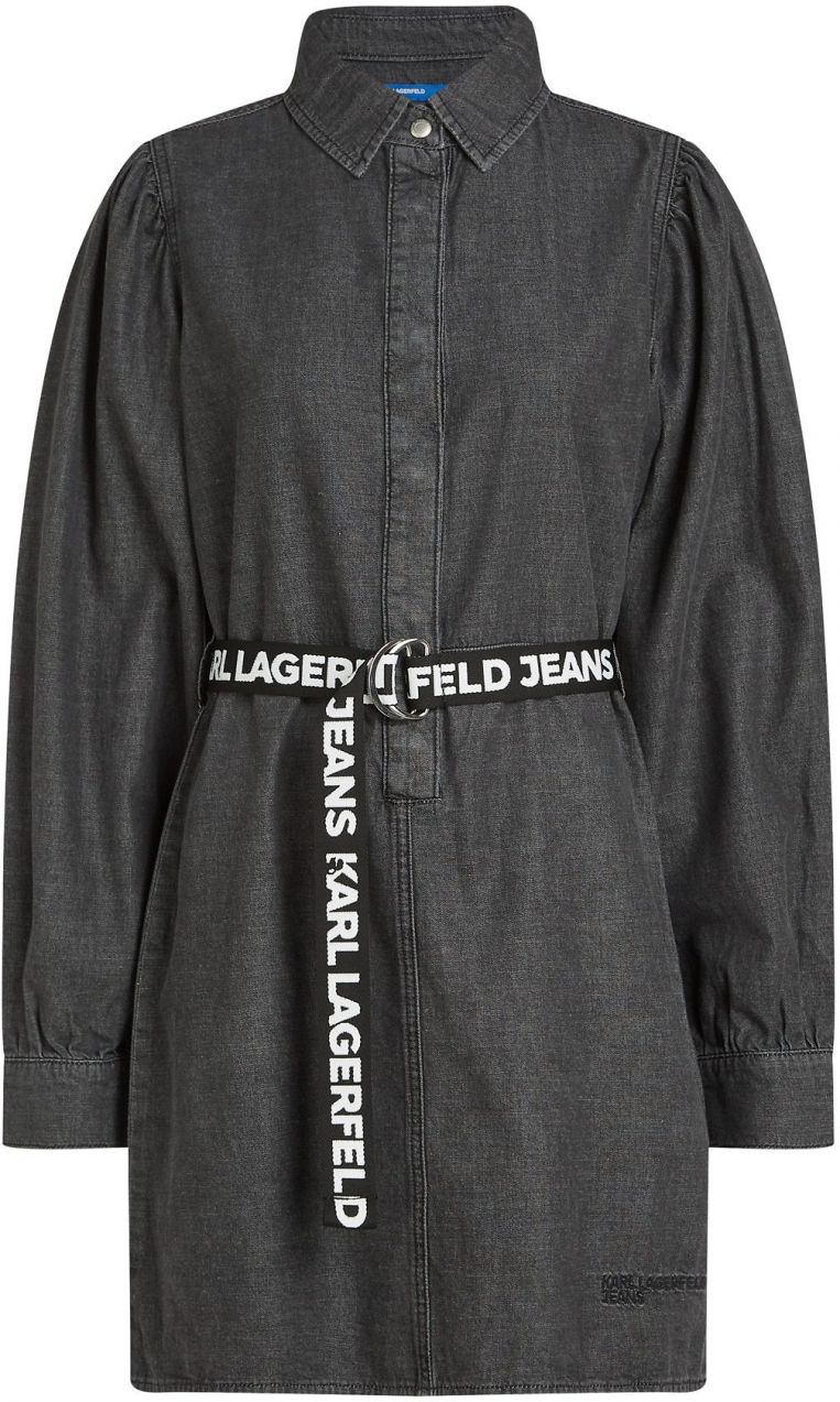 KARL LAGERFELD JEANS Košeľové šaty  čierna / biela