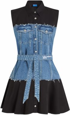 KARL LAGERFELD JEANS Košeľové šaty  modrá / čierna