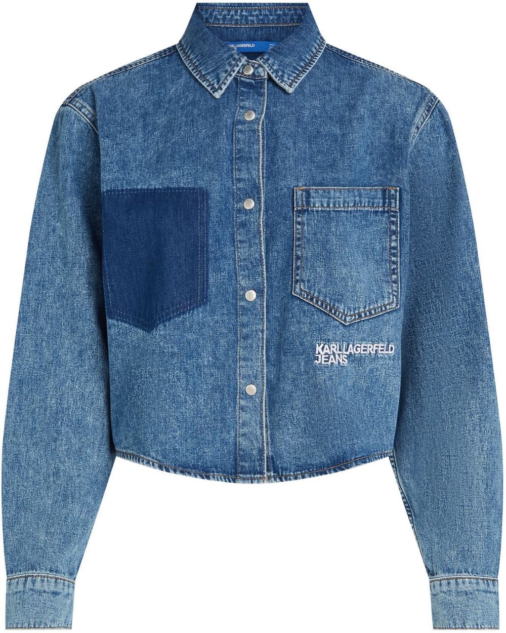 KARL LAGERFELD JEANS Blúzka  modrá / biela