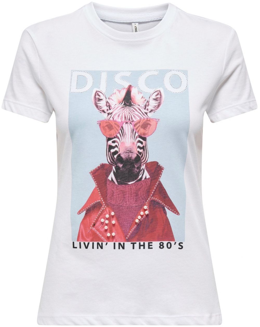 ONLY Tričko 'ONLVIBE'  svetlomodrá / burgundská / čierna / biela