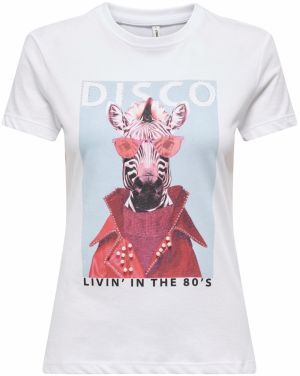 ONLY Tričko 'ONLVIBE'  svetlomodrá / burgundská / čierna / biela