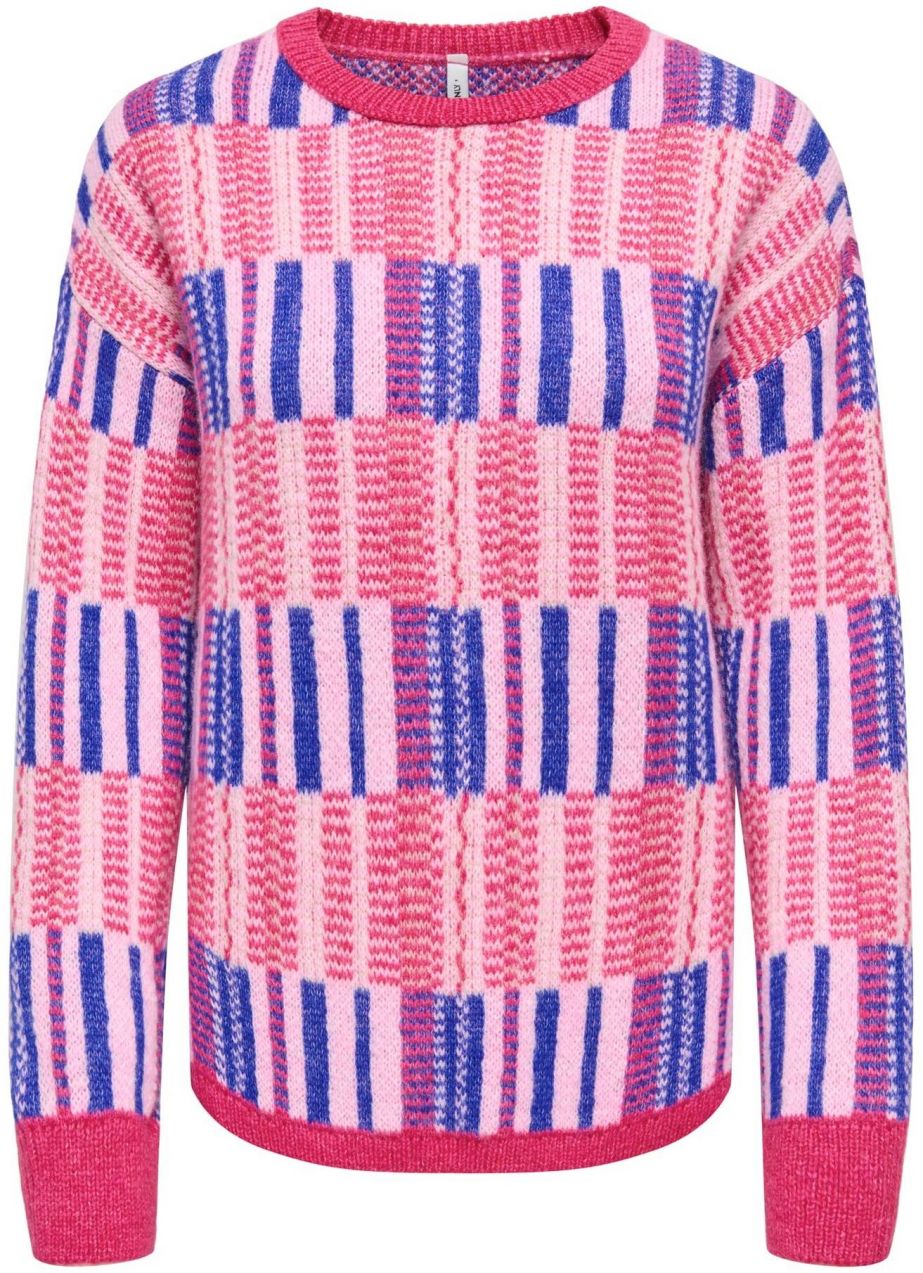 ONLY Sveter 'ONLIRIS'  kráľovská modrá / ružová / svetloružová