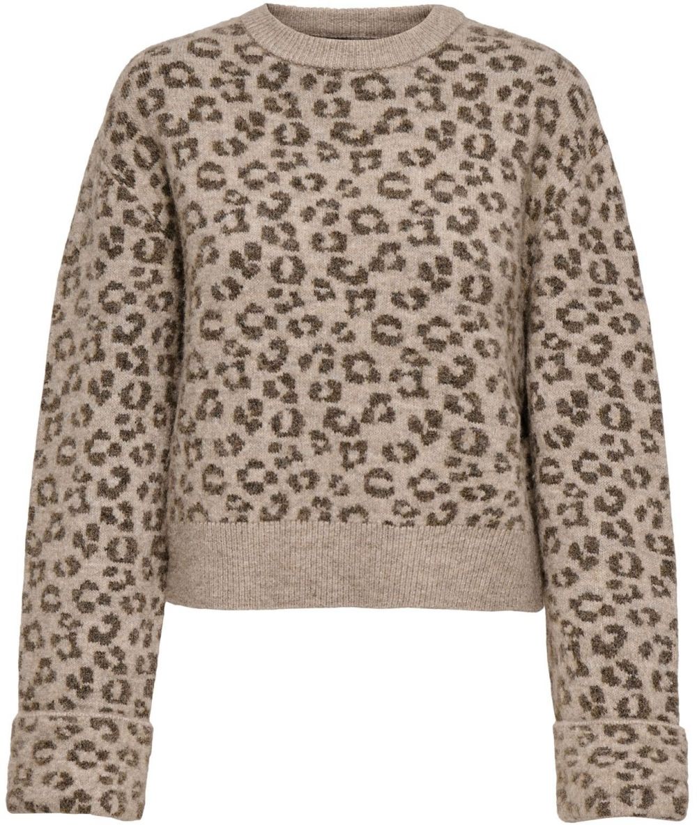 ONLY Sveter 'ONLLina'  tmavohnedá / sivobéžová