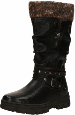 MUSTANG Čižmy  hnedá melírovaná / čierna