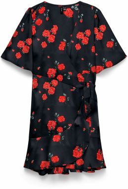 VERO MODA Šaty  sivá / červená / čierna
