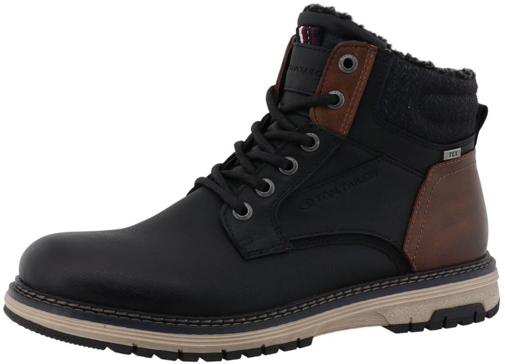 TOM TAILOR Šnurovacie čižmy  hnedá / čierna