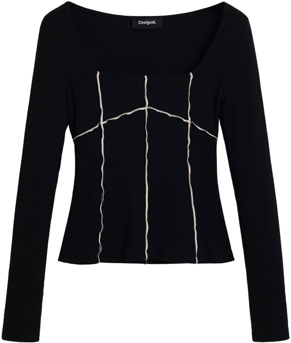 Desigual Tričko  čierna / biela