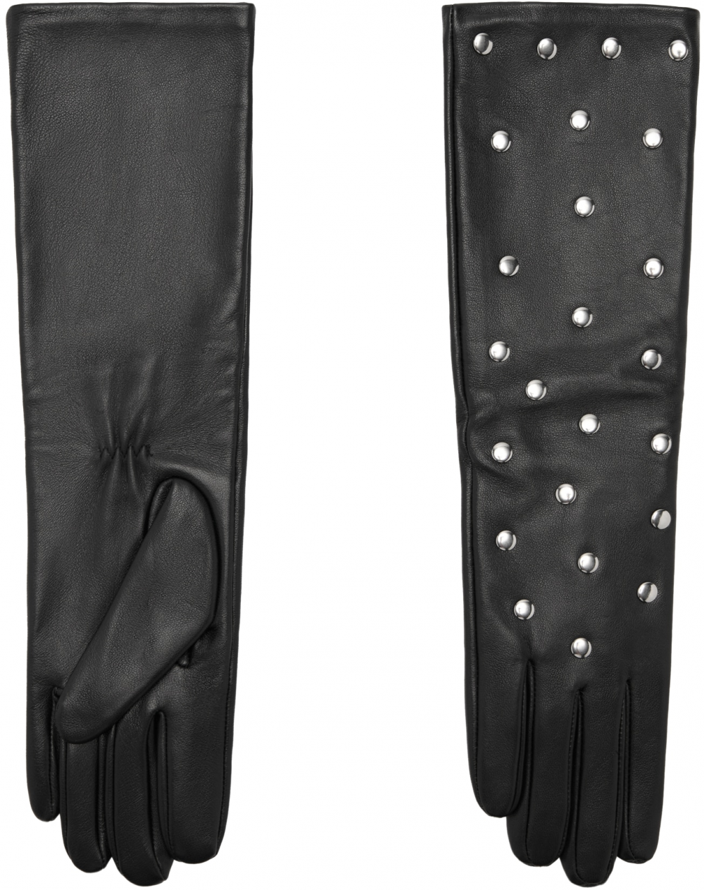 MANGO Prstové rukavice 'GILDIS'  čierna / strieborná