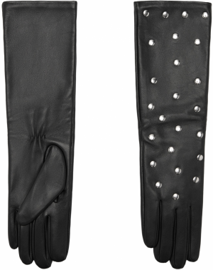 MANGO Prstové rukavice 'GILDIS'  čierna / strieborná