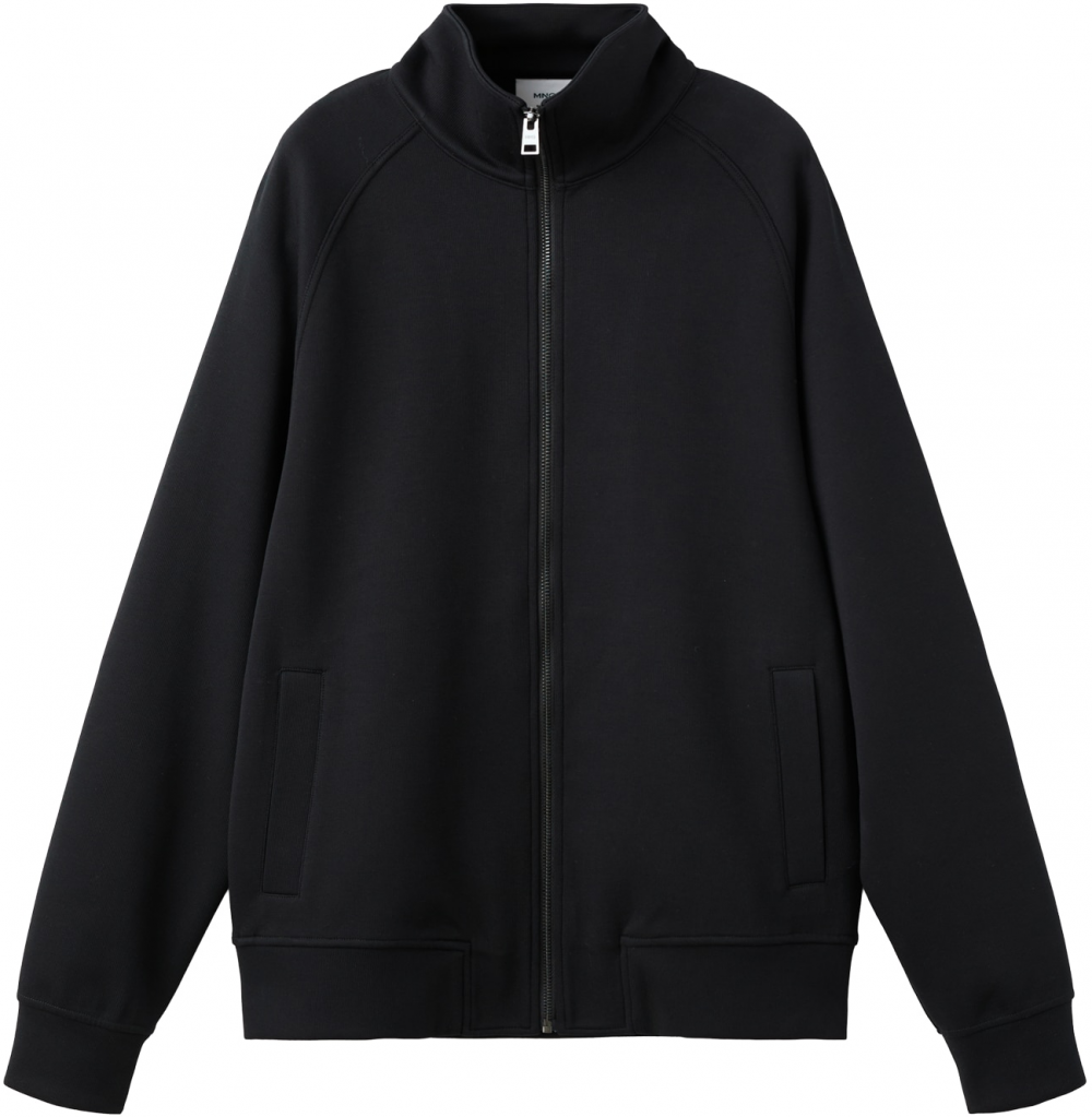 MANGO MAN Tepláková bunda 'Sollerz'  čierna