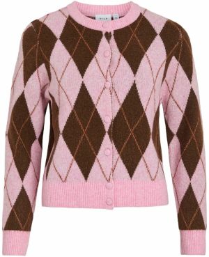 VILA Kardigán 'VINORE'  hnedá / svetlohnedá / ružová