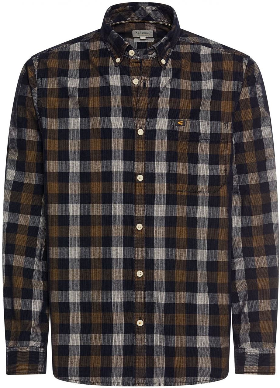 CAMEL ACTIVE Košeľa  telová / tmavohnedá / kaki