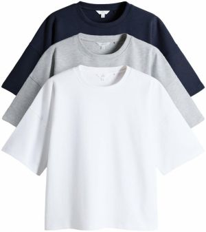 The Set Tričko  námornícka modrá / svetlosivá / biela