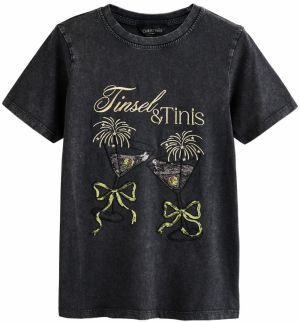 Next Tričko  pastelovo žltá / antracitová / limetová