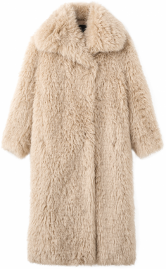 MANGO Zimný kabát 'Yeti'  béžová