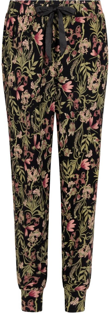 Hunkemöller Pyžamové nohavice  zelená / staroružová / tmavoružová / čierna