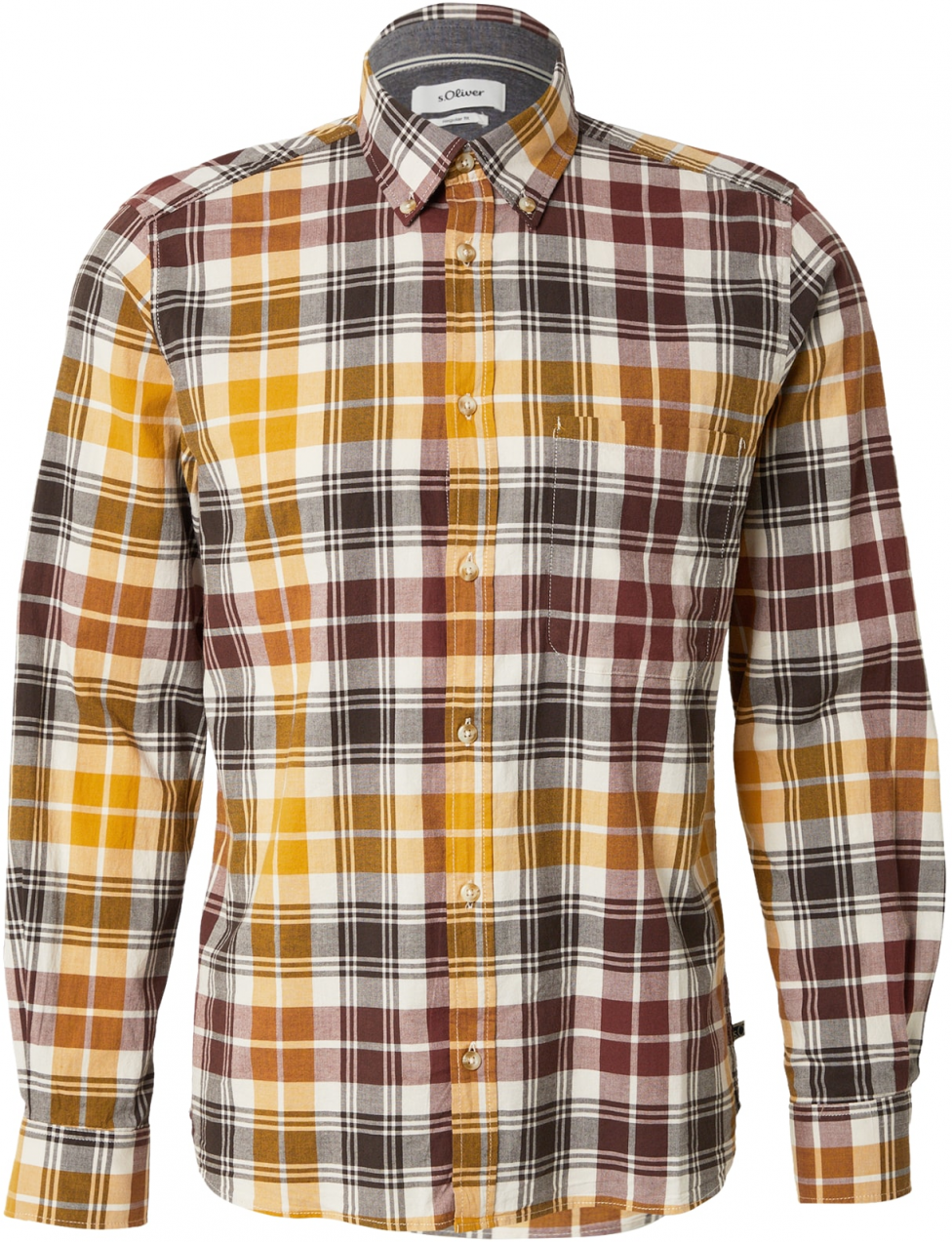 s.Oliver Košeľa  hnedá / žltá / čierna / biela