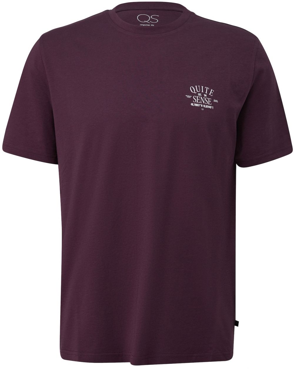 QS Tričko  baklažánová / biela