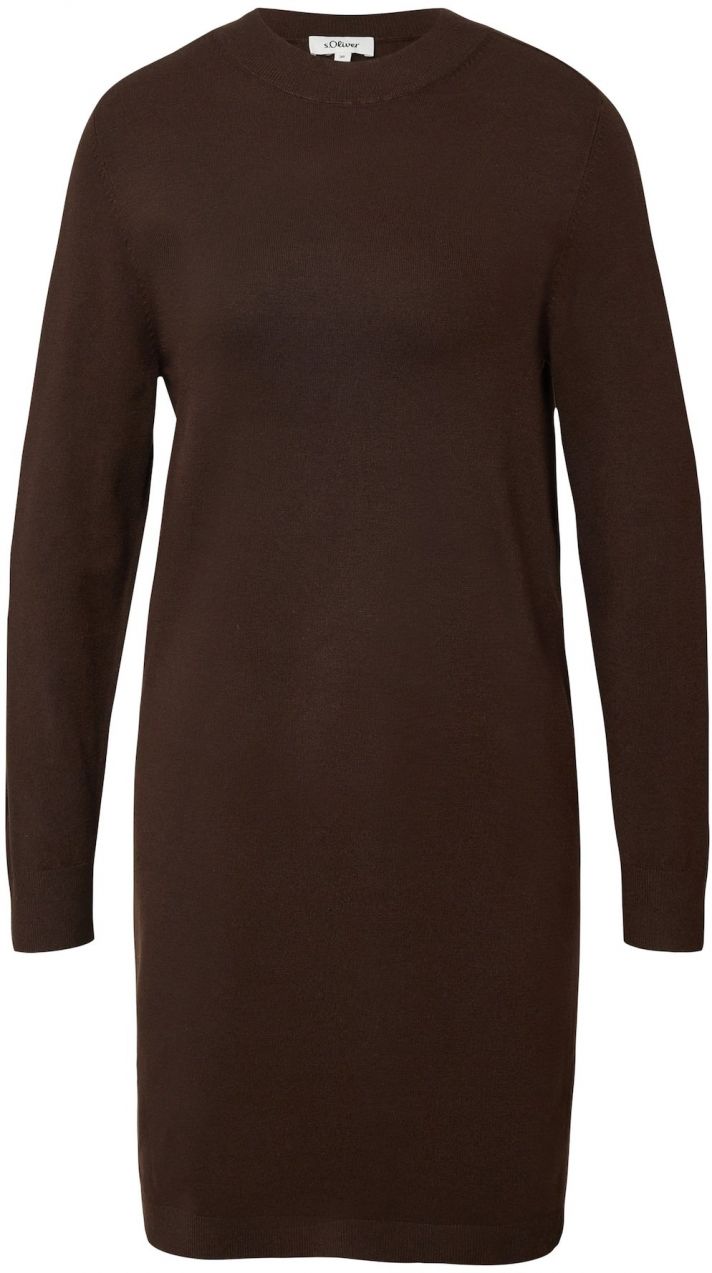s.Oliver Pletené šaty  tmavohnedá