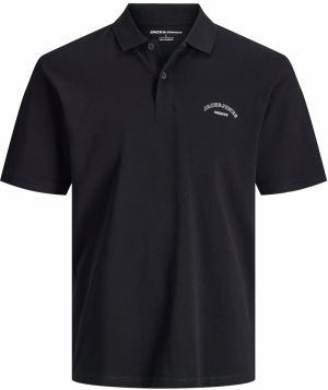 Jack & Jones Plus Tričko 'JJCOLLEGE'  čierna / biela