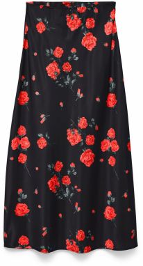 VERO MODA Sukňa  tmavozelená / červená / čierna