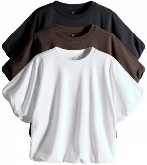 The Set Tričko  hnedá / čierna / biela