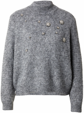 VERO MODA Sveter 'VMVENEDIG'  sivá melírovaná / strieborná