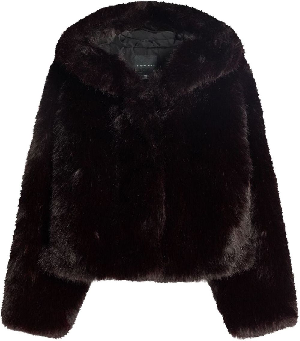 Bershka Prechodná bunda  tmavohnedá