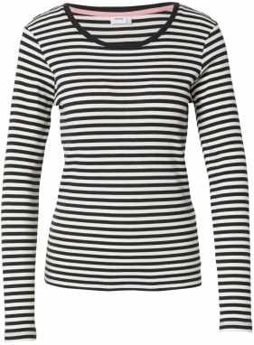 NÜMPH Tričko 'MELANY'  čierna / biela