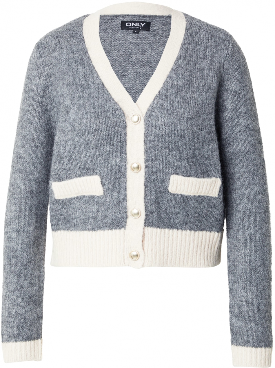 ONLY Kardigán 'ONLMaggie'  tmavosivá / biela ako vlna