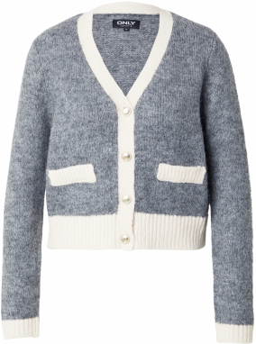 ONLY Kardigán 'ONLMaggie'  tmavosivá / biela ako vlna