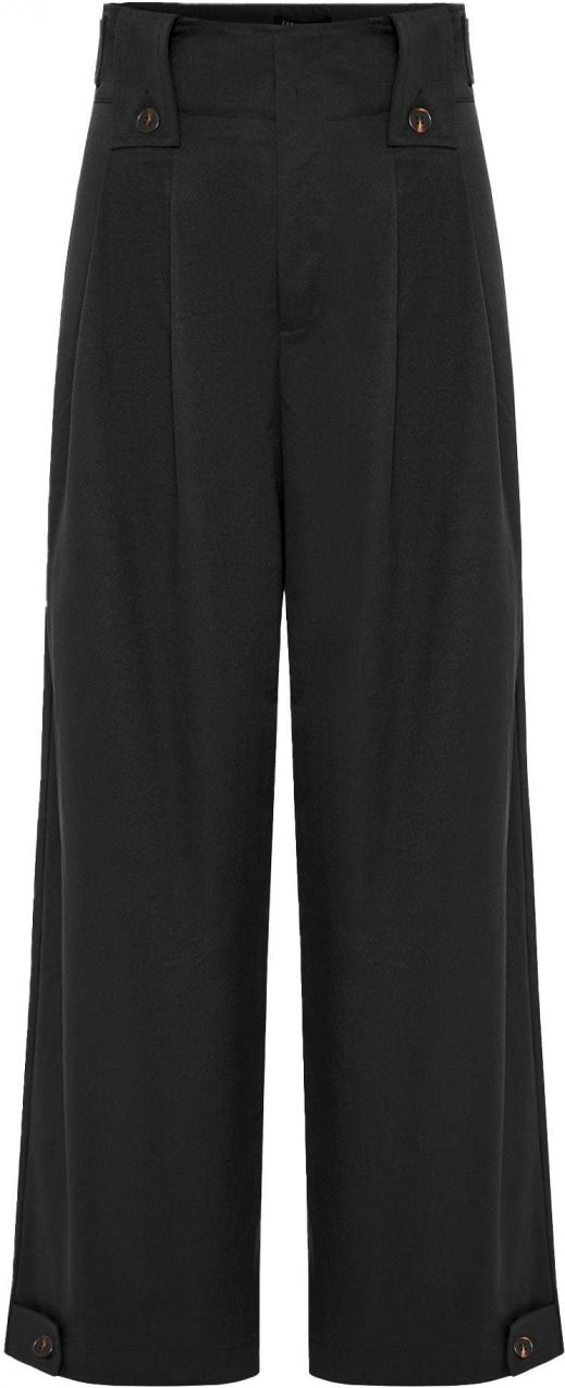 Funky Buddha Plisované nohavice  čierna