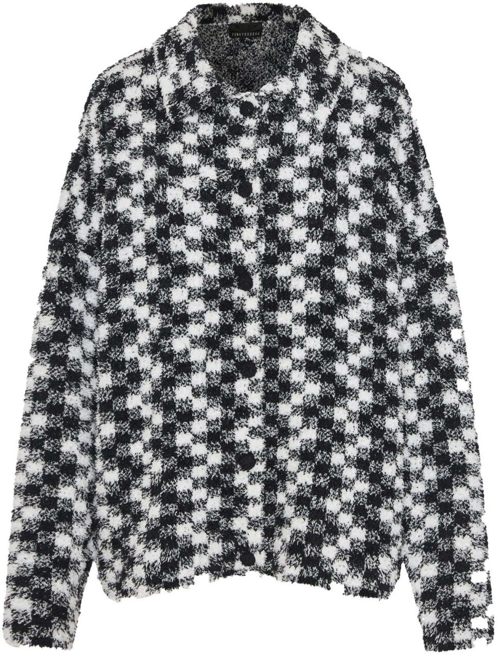 Funky Buddha Kardigán  čierna / biela