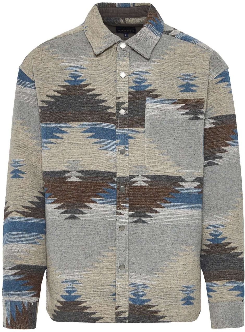 Funky Buddha Prechodná bunda  modrá / mokka / sivá / sivobéžová